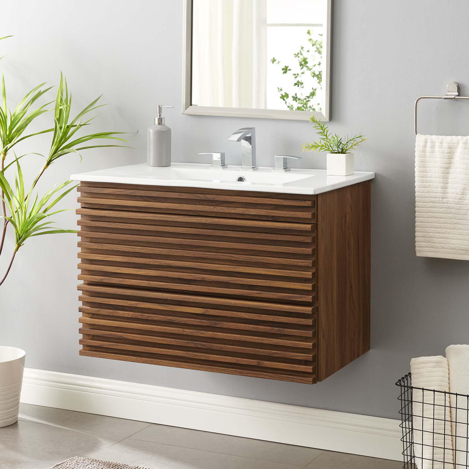 Modway Render 30" Wall-Mount Bathroom Vanity & Reviews | Wayfair